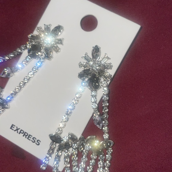 Express Rhinestone Embellished Chandelier Drop Earrings - Picture 13 of 14